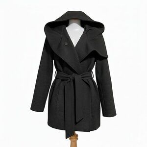 Le Château Hooded Coat Women Size Medium black